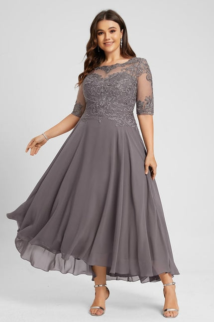 Robe Chic Grise Raffinée - gallery 6