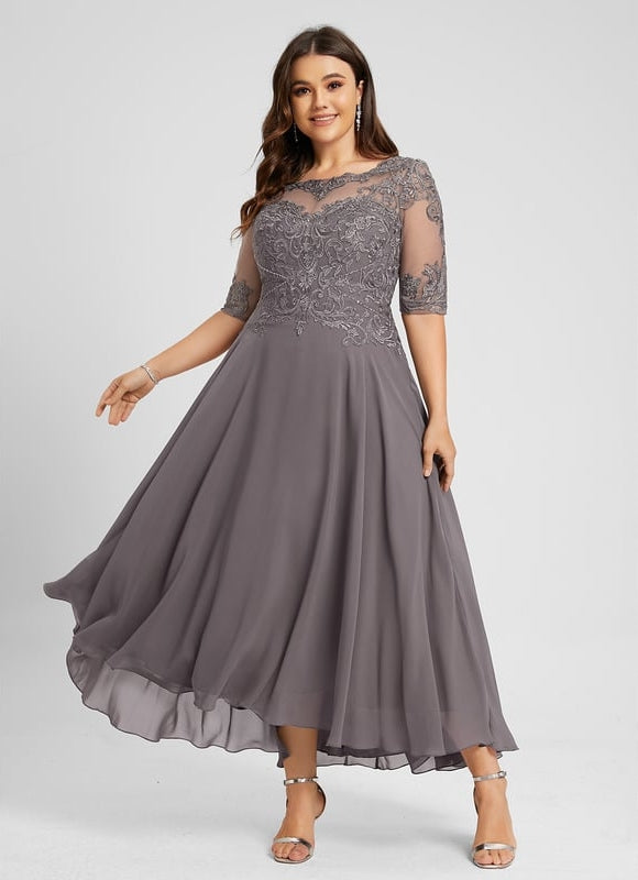 Robe Chic Grise Raffinée - gallery 6