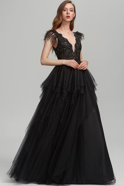 Robe De Soirée Longue Chic Noire - gallery 3