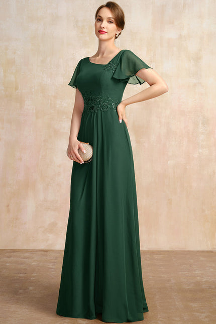 Robe Chic Col Flottant Émeraude - gallery 2