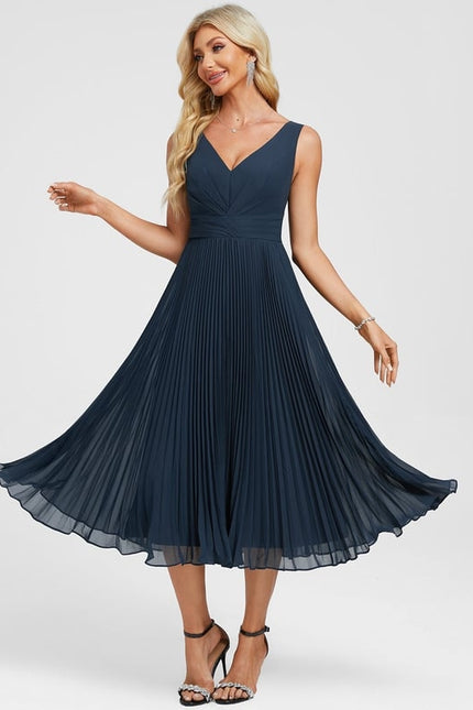 Robe Chic Plissée Sombre - gallery 5
