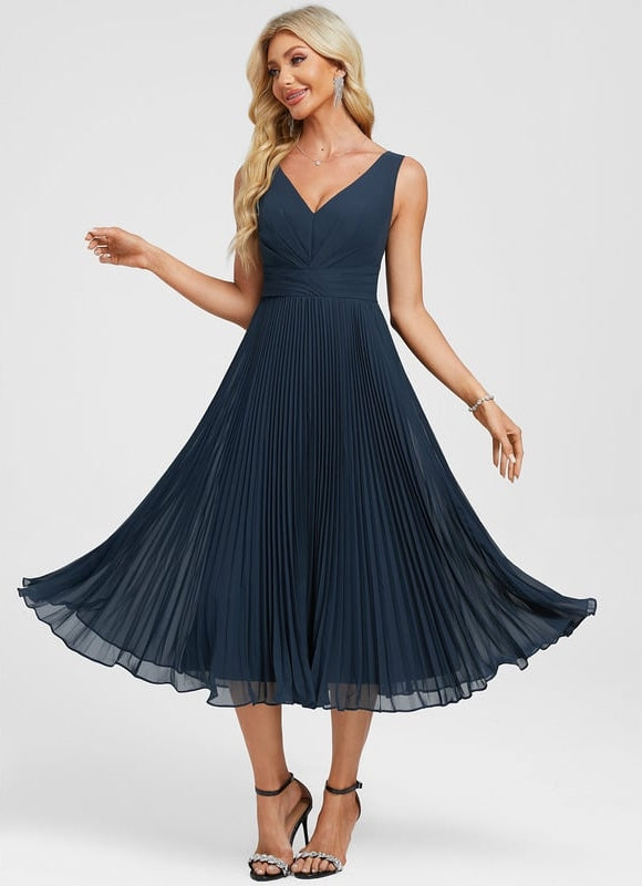 Robe Chic Plissée Sombre - gallery 5