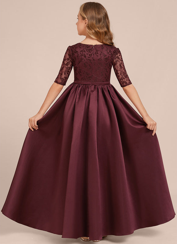 Robe Chic Longue Dentelle Bordeaux - gallery 6