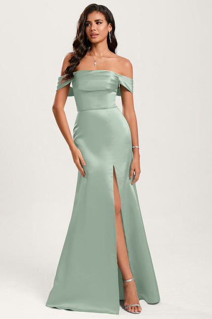 Robe Chic Satinée Vert Pâle
