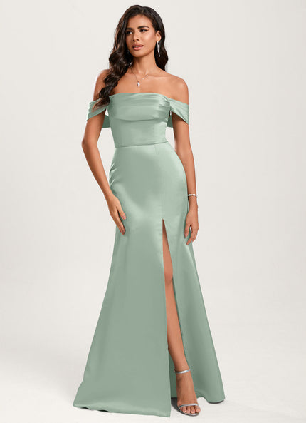 Robe Chic Satinée Vert Pâle