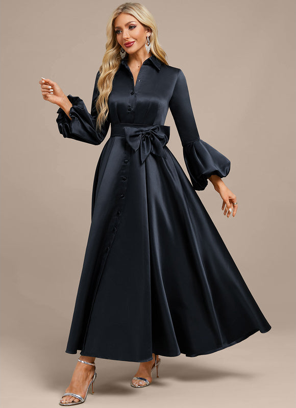 Robe Chic Satinée Longue Élégante - gallery 2