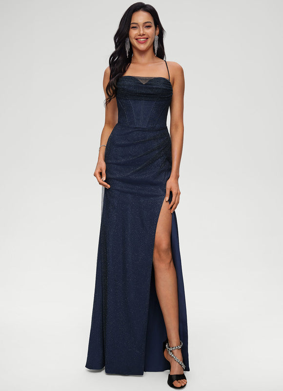 Robe Chic Bleu Nuit Scintillante