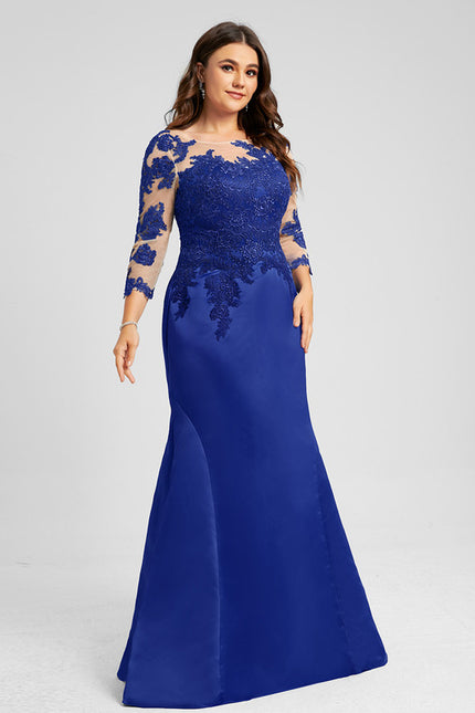 Robe Chic Élégante Bleu Satiné - gallery 5