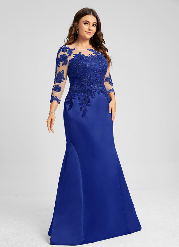 Robe Chic Élégante Bleu Satiné - gallery 5