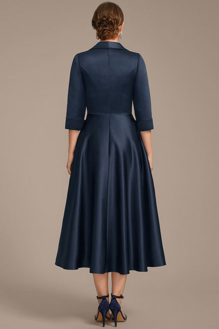 Robe Droite Bleu Marine Chic - gallery 6