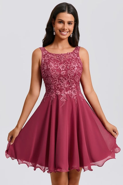 Robe Chic Trapèze Bordeaux - gallery 1