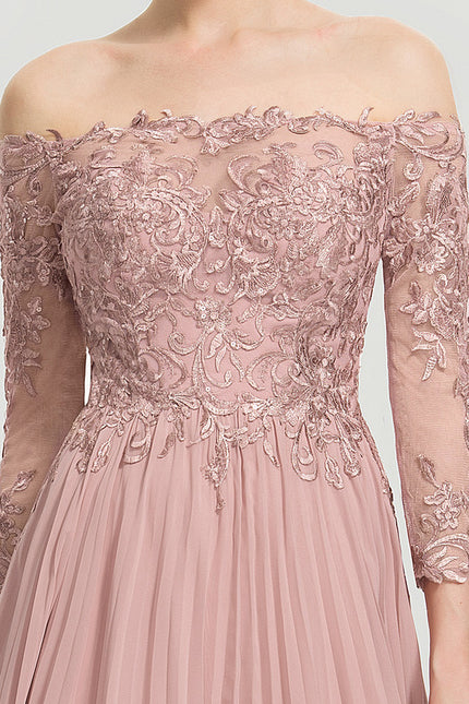 Robe Chic Longue Rose Plissée - gallery 3