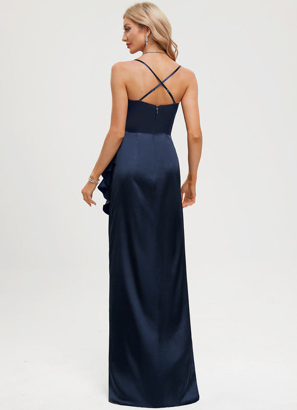 Robe Chic Drapé Satiné Sophistiqué - gallery 5