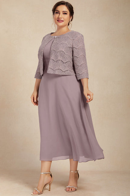 Robe Chic Mousseline Violet - gallery 9