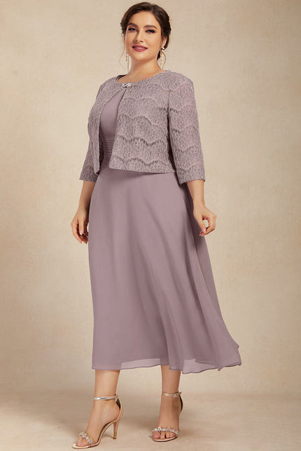 Robe Chic Mousseline Violet - gallery 9