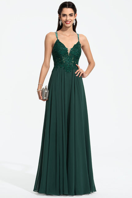 Robe Chic Vert Émeraude Flottante - gallery 3