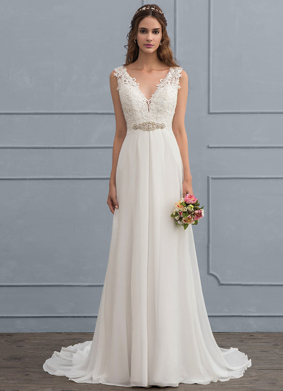 Robe Chic Blanche Mousseline Dentelle - gallery 2