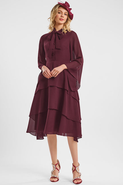 Robe Chic Cascade Bordeaux