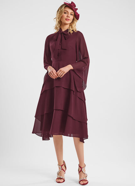 Robe Chic Cascade Bordeaux