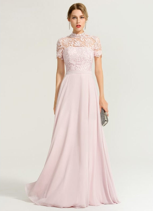 Robe Chic Soirée En Mousseline Ornée
