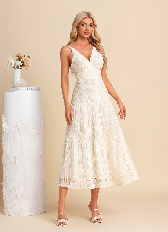 Robe Chic Mi-Longue Ajourée - gallery 3