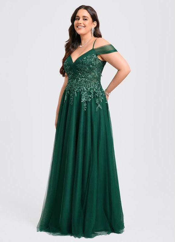 Robe Chic Vert Émeraude Tulle Paillettes - gallery 6