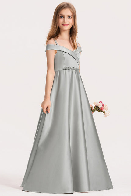 Robe Chic Satinée Grise Élégante - gallery 3
