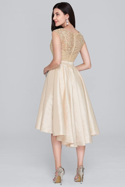 Robe Chic Collet Asymétrique Taffeta - gallery 3