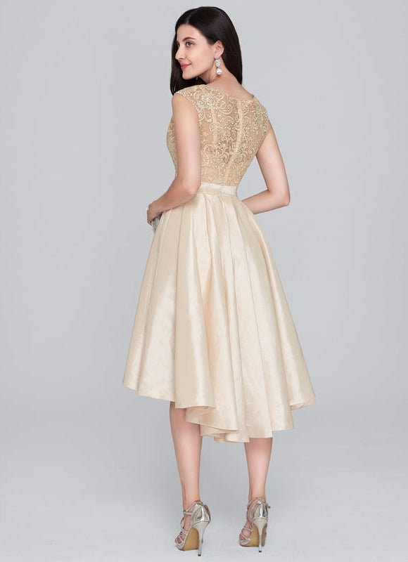 Robe Chic Collet Asymétrique Taffeta - gallery 3