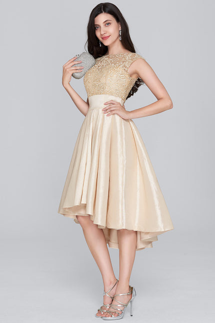 Robe Chic Collet Asymétrique Taffeta - gallery 2