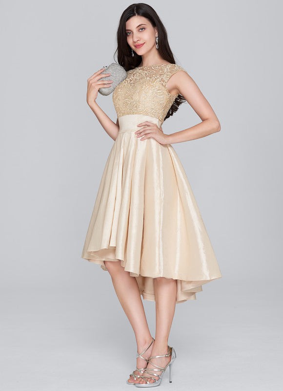 Robe Chic Collet Asymétrique Taffeta - gallery 2