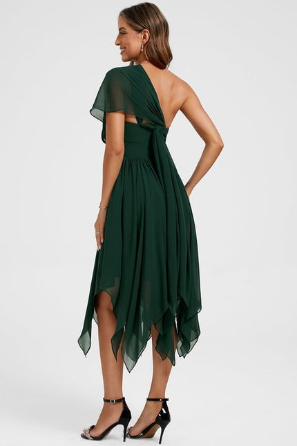 Robe Chic Asymétrique Émeraude - gallery 4
