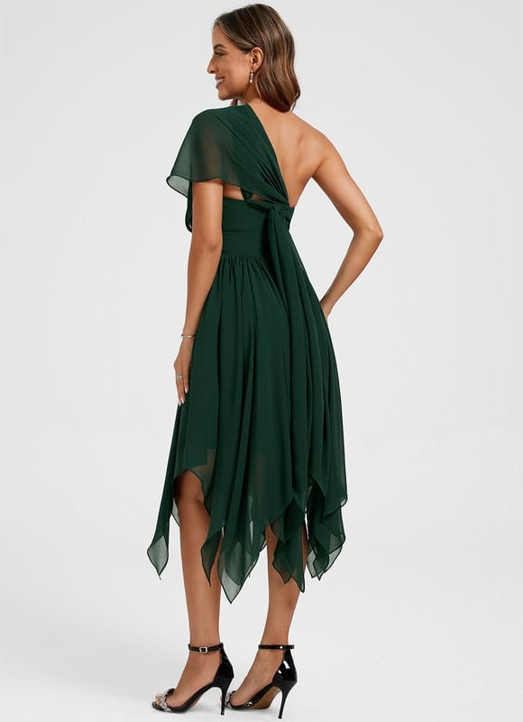 Robe Chic Asymétrique Émeraude - gallery 4
