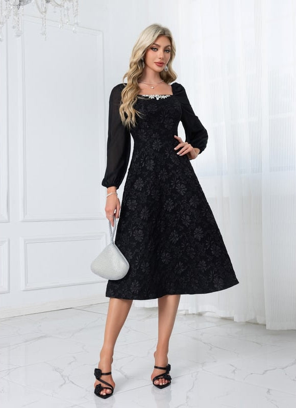 Robe Chic Trapèze Brodée