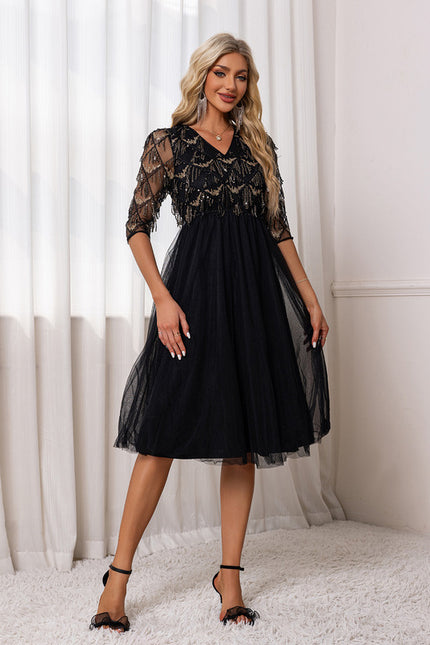 Robe Trapèze Noire Chic - gallery 6