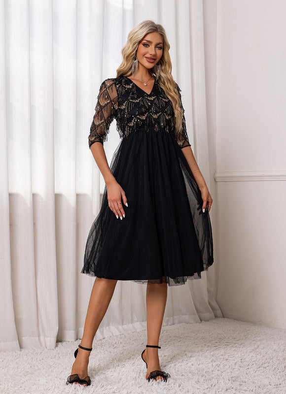 Robe Trapèze Noire Chic - gallery 6
