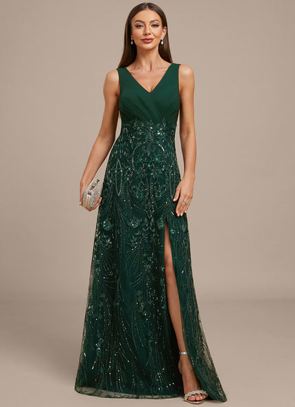 Robe Chic Longue Émeraude Festive