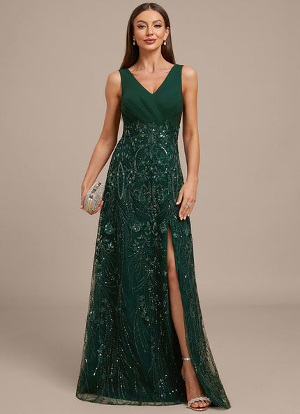 Robe Chic Longue Émeraude Festive