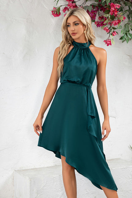 Robe Chic Vague Émeraude Svelte