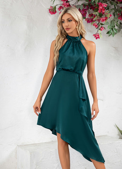 Robe Chic Vague Émeraude Svelte