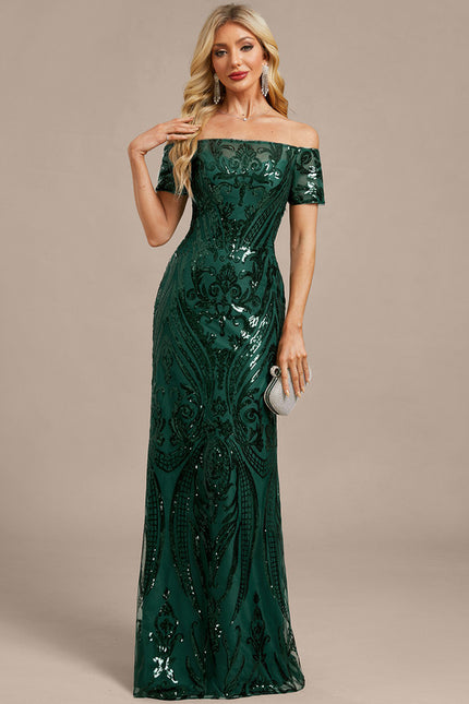 Robe Chic Émeraude Pailletée - gallery 2