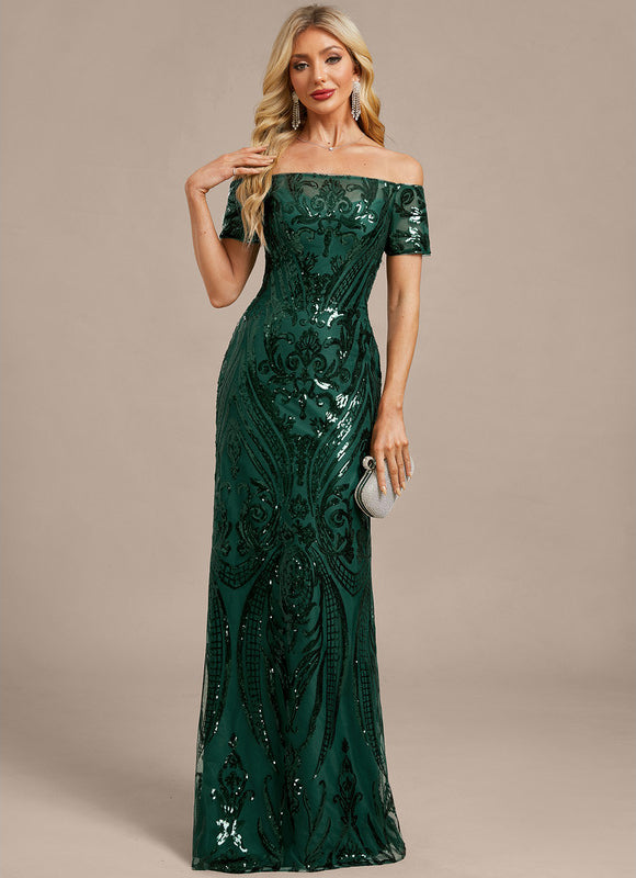 Robe Chic Émeraude Pailletée - gallery 2