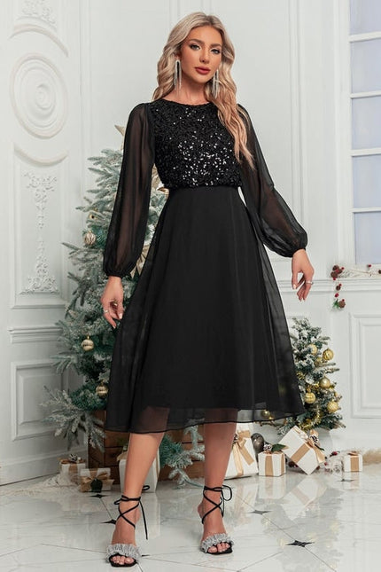 Robe Chic Élégance Noire Pailletée