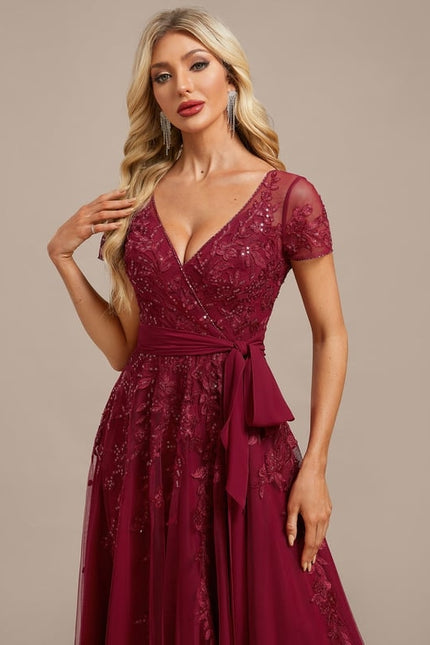 Robe Chic Vaporeuse Bordeaux - gallery 1
