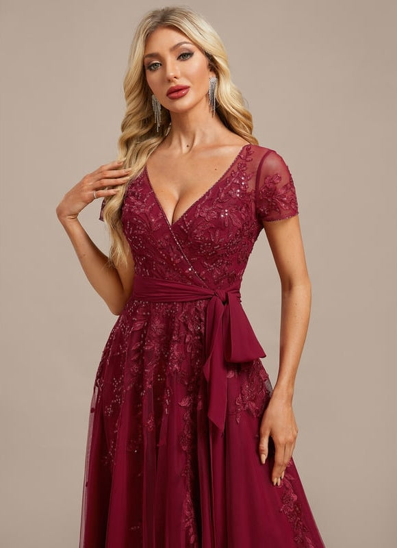 Robe Chic Vaporeuse Bordeaux - gallery 1