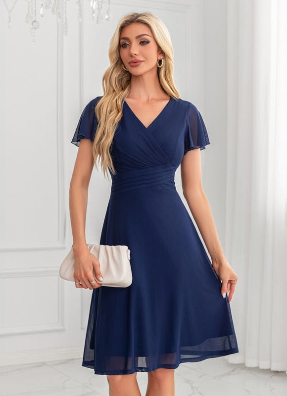 Robe Chic Évasée Marine - gallery 5