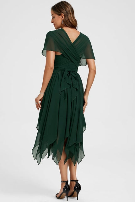 Robe Chic Asymétrique Émeraude - gallery 7