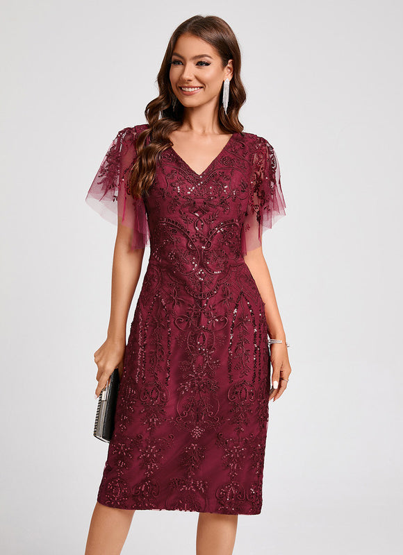 Robe Chic Bordeaux Éclatante - gallery 6