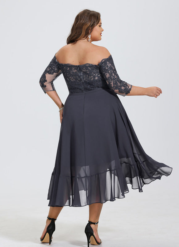 Robe Chic Asymétrique Éclatante - gallery 8