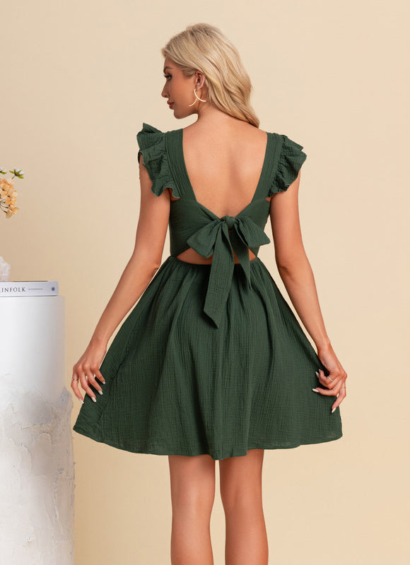 Robe Chic Verte Évasée - gallery 3